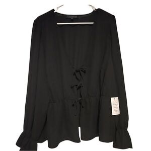 Eloquii Front Tie Blouse
